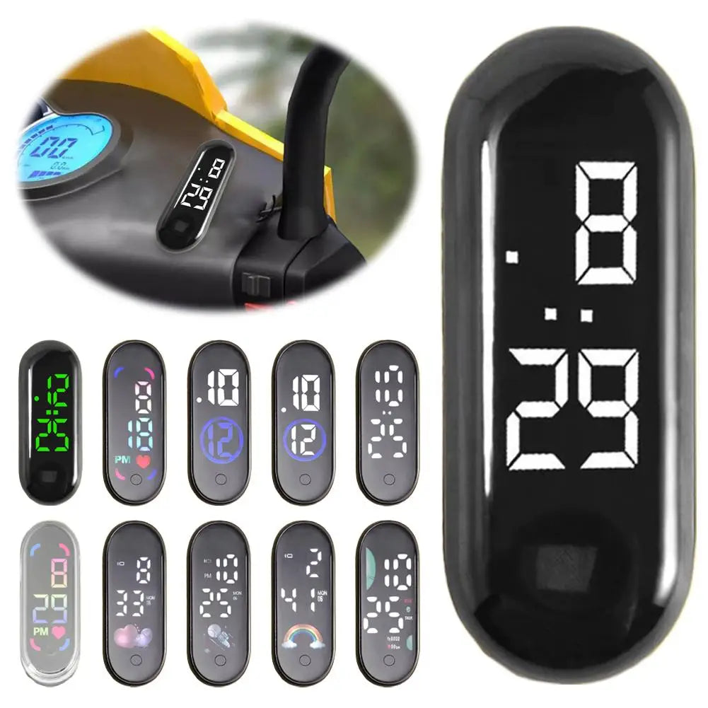 Luminous Motorcycle Car Clock Auto Internal Stick-On Mini Sport Waterproof Watch Mechanics Led Clocks Auto Ornament Accessori