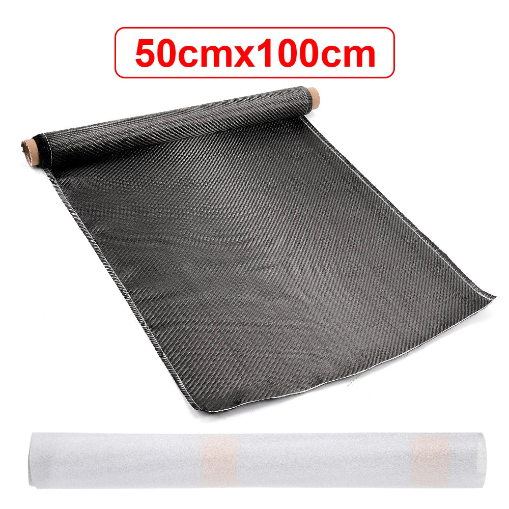 3K 200gsm Carbon Fiber Cloth 50cm/30cm wide Plain Carbon Fabric For Commercial Car Part Sport Equipment - 50cmx100cm