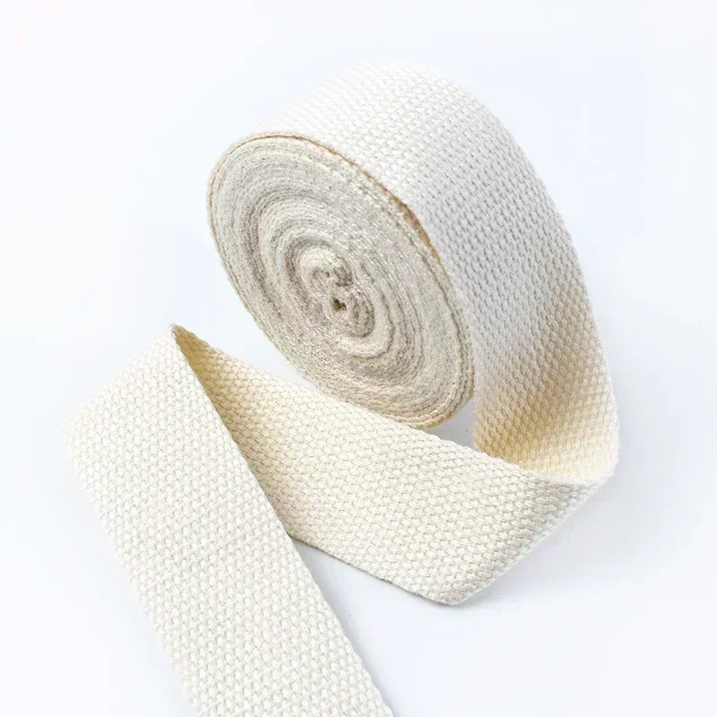 5Meters 1.3mm 20-50mm Cotton Webbings Tape for Bag Strap Backpack Label Ribbon Band Clothes Bias Binding DIY Sewing Accessori