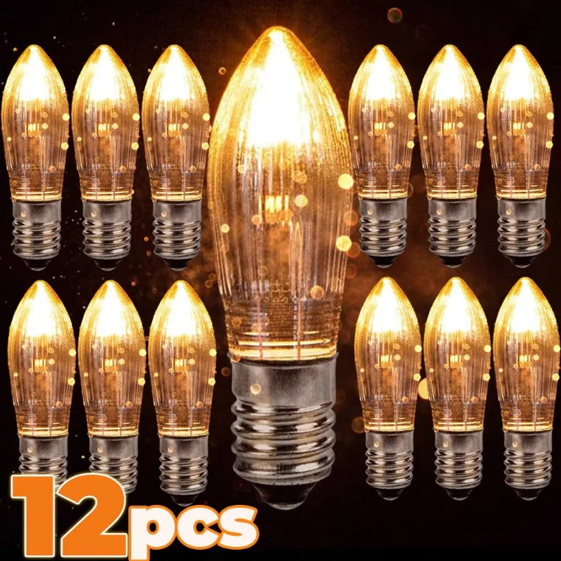 Warm Light Glass Bulbs Tapered Candles E10 LED Replacement Bulbs for Lights Candle Arch Bathroom Kitchen Home Lamps Bulb Deco