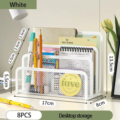 Desk Mail Organizer Small File Holders Letter Organizer Metal Mesh Document/Filing/Folders/Paper Organizer for Desktop - 8PCS