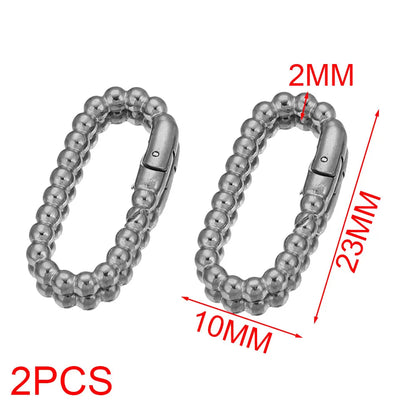2pcs Stainless Steel Clasps Geometry Heart Round Ring Lobster Clasp Hooks Connectors Necklace for DIY Jewelry Making Supplies