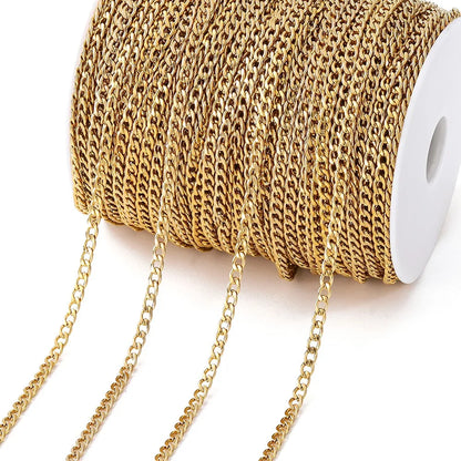 2Meters/Lot Stainless Steel Chains Gold Color Chain for Jewelry Making DIY Necklace Bracelet Accessories Lips Beads Beaded Ch