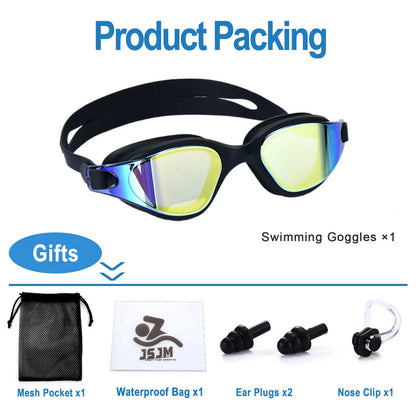 Unisex Adult Swimming Goggles – Anti-Fog Swim Glasses for Men & Women – Adjustable Silicone Waterproof Professional Swim Eyew