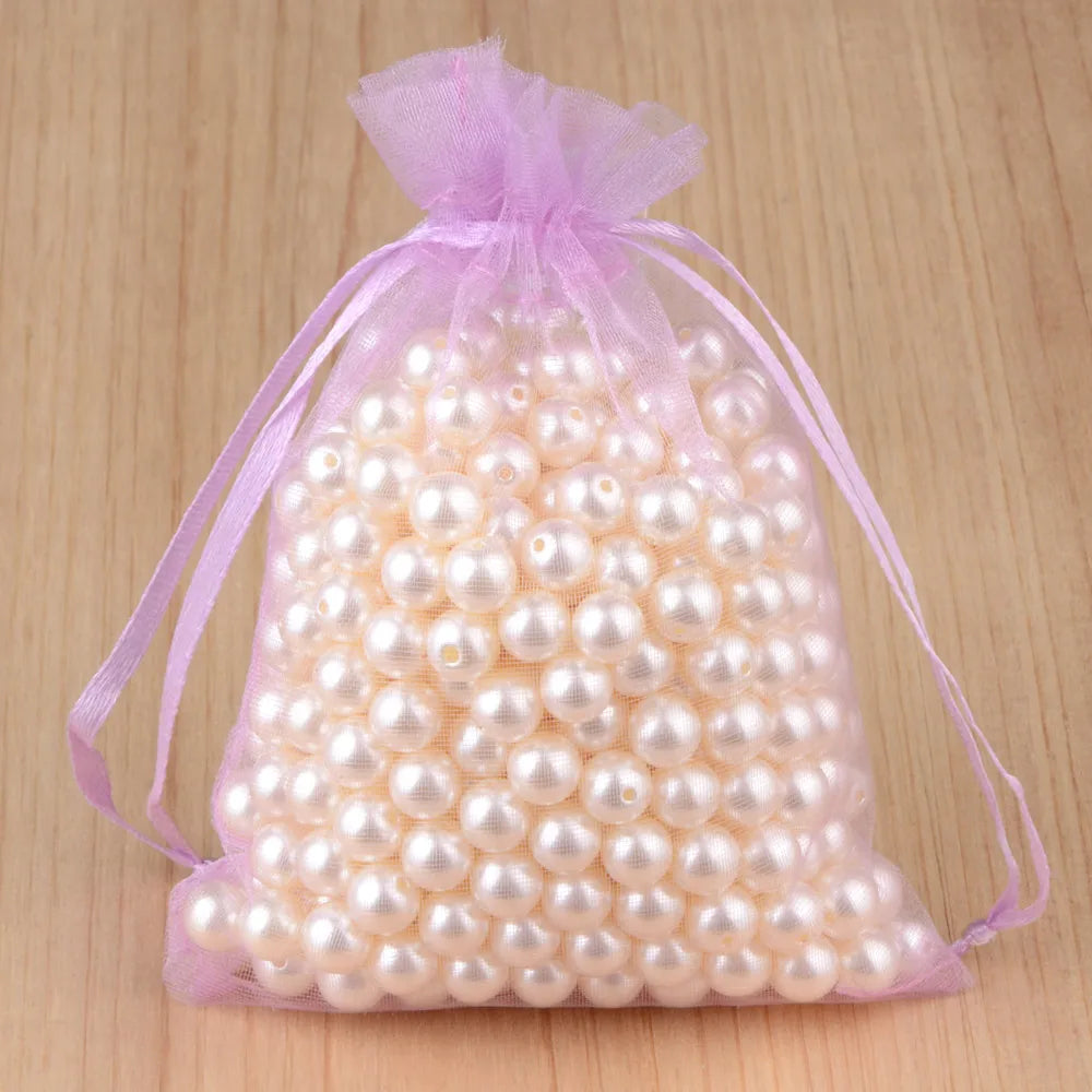 100pcs 24 Colors Jewelry Packaging Bag 5*7 7*9 9*12 10*15cm Organza Bags Gift Storage Wedding Drawstring Pouches Wholesales -