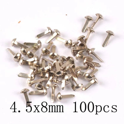 mix vintage Diy Brads Scrapbooking Embellishment Fastener Brad Metal Crafts Decoration CP2583 - 4.5x8mm 100pcs A