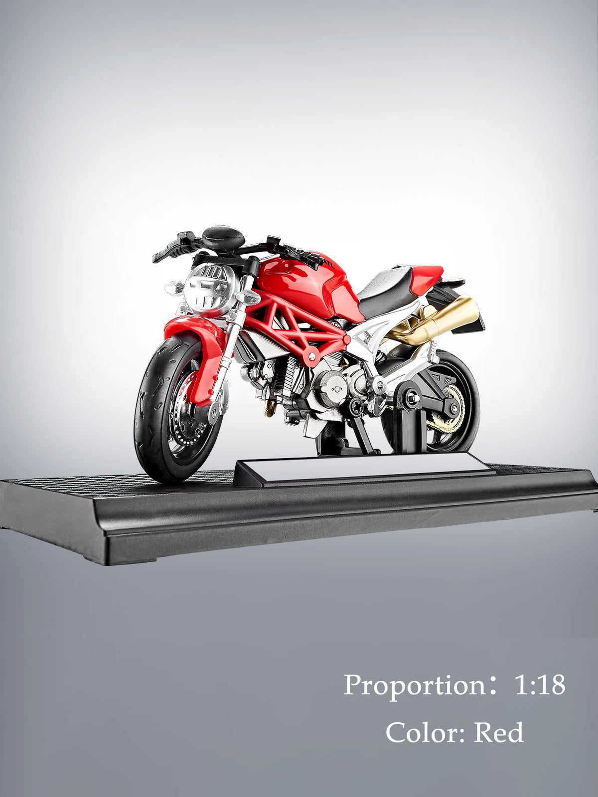 Model Diecast Motocycle Toys Ornament, 1:18/1:36 Car Rotating Rubber Rires Desktop Ornament Gifts