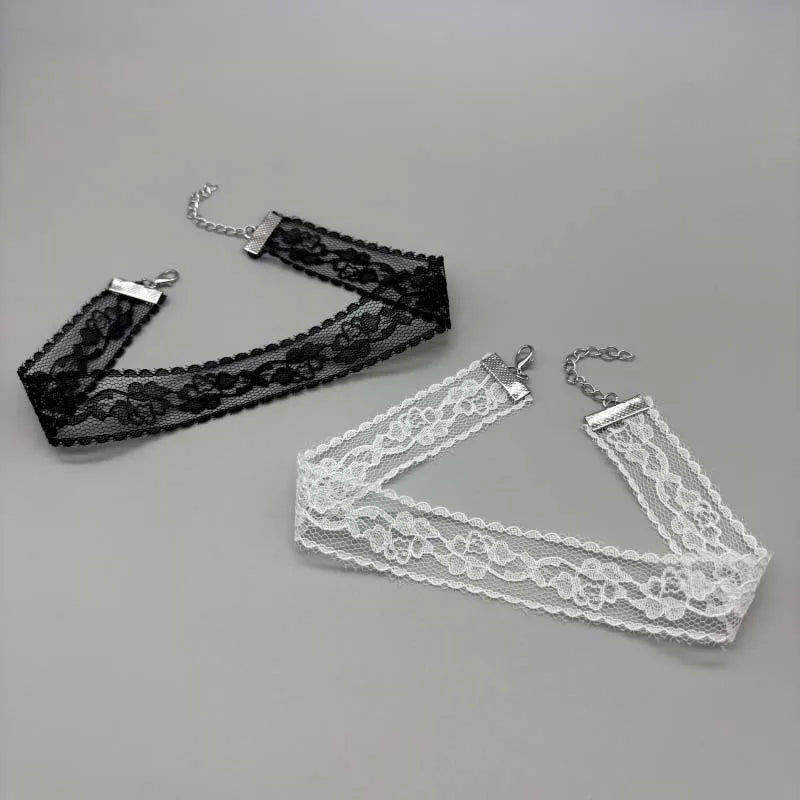 Short Lace Choker Nekclace for Women Girl Black White Color Fashion Romantic Necklace Gift for Party Neck Jewelry