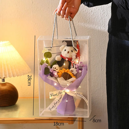 Graduation Bouquet Artificial Crochet Bouquets Hand-woven Flower Bouquet Gifts Teacher's Day Graduation Gift Flowers - S9