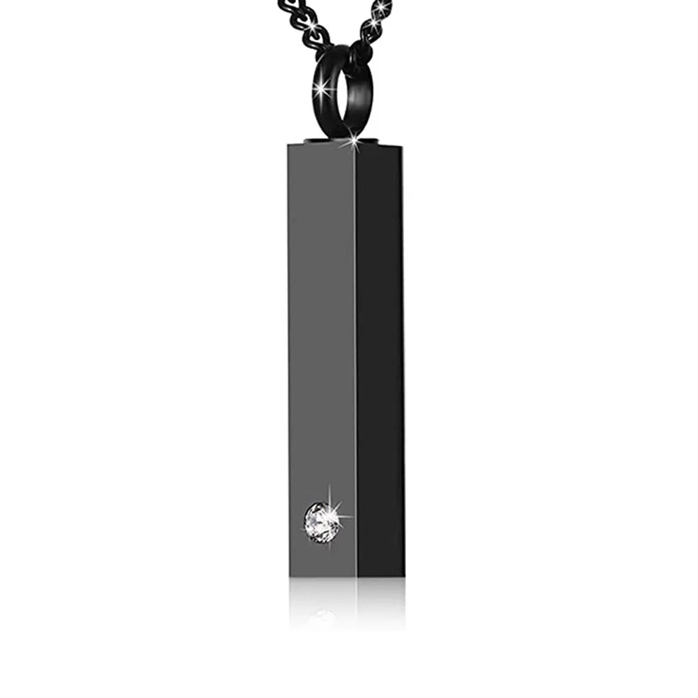 Cremation Jewelry Urn Necklace for Ashes for Men Women Keepsakes for Ashes Stainless Steel Memorial Bar Pendant Necklaces