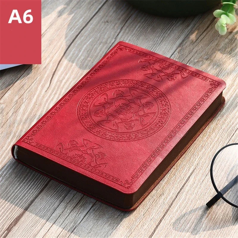 2025 New Portable Vintage Leather Notebook Diary Journal Stationery Gift Portable And Easy To Use - Red