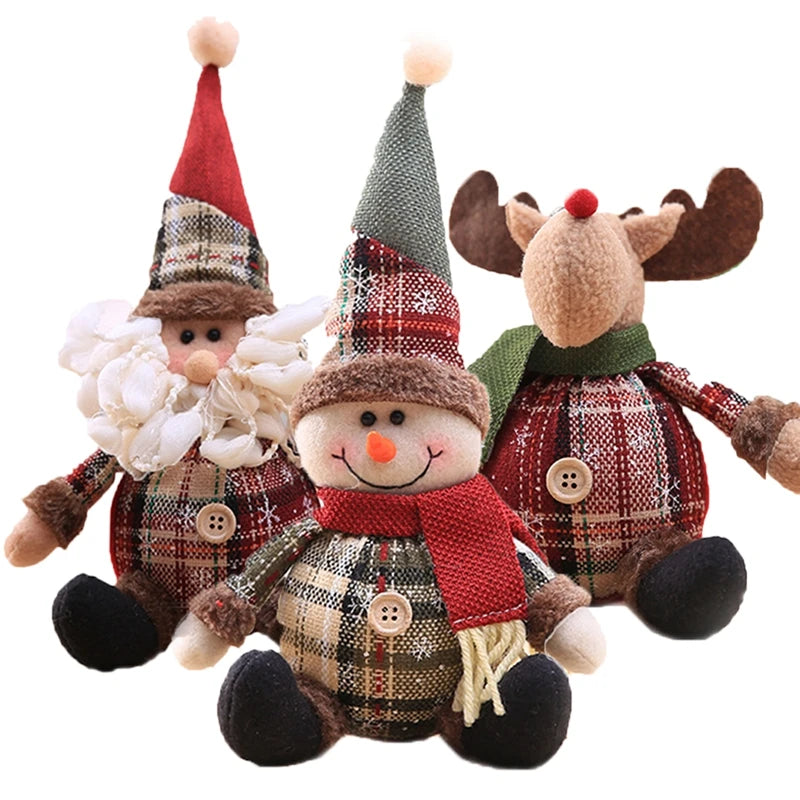 Snowman Doll Merry Chirstmas Decor for Home Table 2023 Elk Doll Christmas Ornaments Santa Claus Navidad Gift Happy New Year 2
