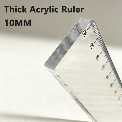 2026 Multi-Function Paperweight Ruler - 50cm Thick Acrylic Cutting Grid for Graphic Design, Calligraphy & Craft