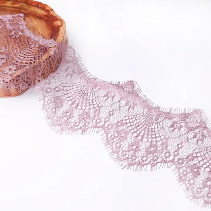 14 colors (3 yards / roll) Embroidered Lace Net Ribbon Fabric Trim DIY Sewing Handmade Craft Materials - Violet