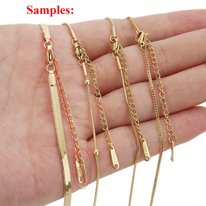 10pcs Stainless Steel Extension Chains with Lobster Clasps Connector Link Necklace Tail Making DIY Bracelet Accessories Suppl