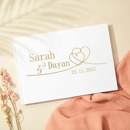 Personalized Guest Book for Wedding Noble Message Photo Album Simple Elegant Horizontal Wedding Reception Signing Book Party 