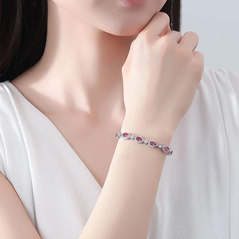 SLBRIDAL Sparkling Charm Fashion Cubic Zircon Bracelets Girls CZ Daily Bracelet Gift Wedding Bridal Bridesmaids Women Jewelry