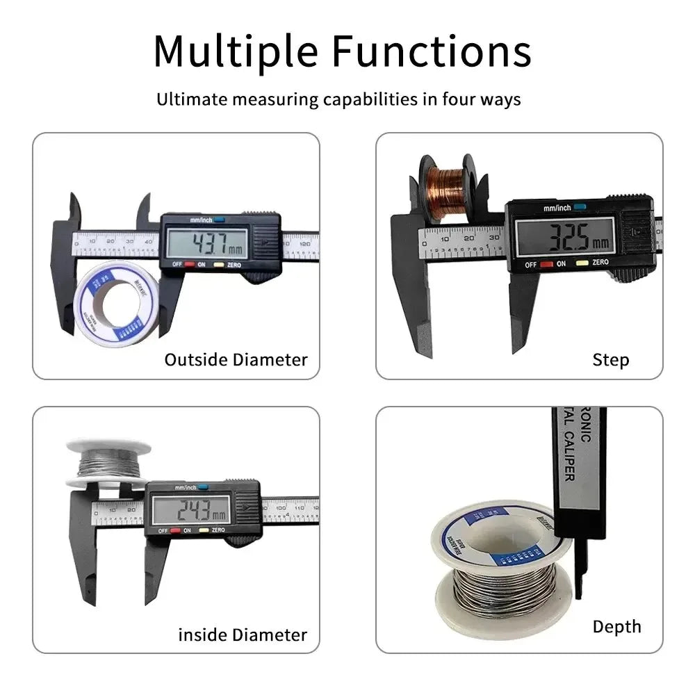150mm 100mm Electronic Digital Vernier Caliper Carbon Fiber Precision Gauge Micrometer Measuring Tool Digital Ruler