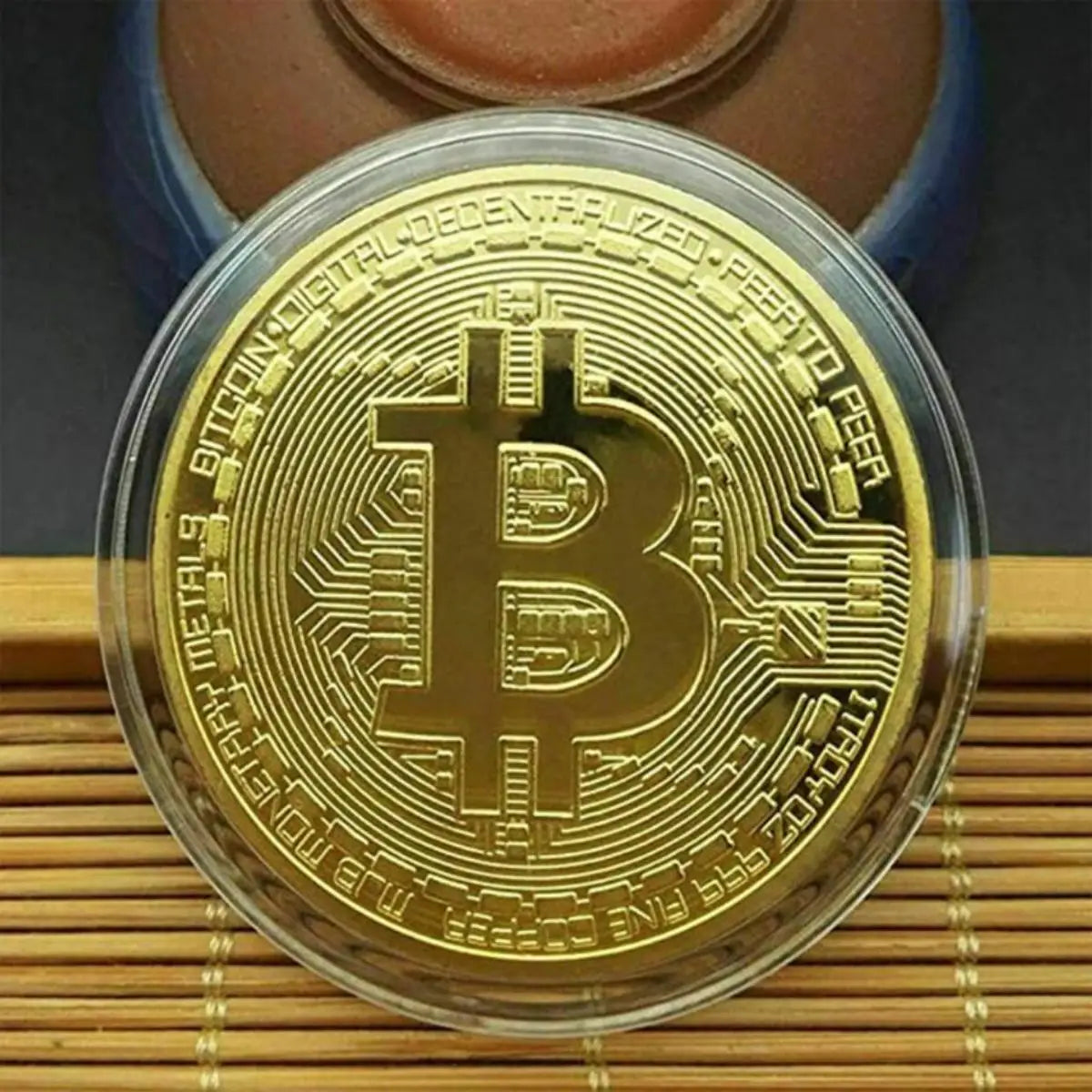Physical Gold Plated Bitcoin Commemorative Coin Cascius Metal Antique Replica Collectible Art Gift - Bitcoin