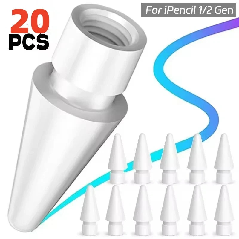 For Apple Pencil 1st/2nd Nibs Tip Replacement Silent Tablet Pen Nib Wear-resistant High Sensitivity for Apple IPencil Tip