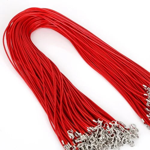 10Pcs/lot 1.5mm 2mm Adjustable Leather Cord Waxed Thread Rope Necklace Extender Chain Lobster Clasp DIY Jewelry Making Findin