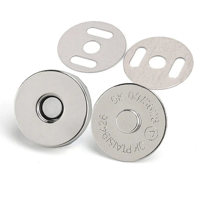 10 Pcs/Pack 14-18MM Magnetic Snap Fasteners Clasps Buttons Handbag - Silver