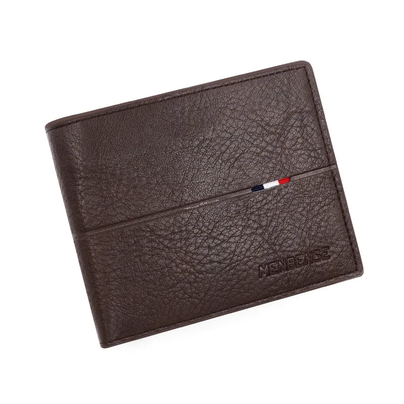 Men's Wallet Large Capacity Multi-Function Short Wallet Multi-slot Zipper Coin ID Credit Card Holder Men's Wallet Purse - Cof