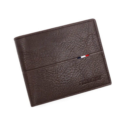 Men's Wallet Large Capacity Multi-Function Short Wallet Multi-slot Zipper Coin ID Credit Card Holder Men's Wallet Purse - Cof