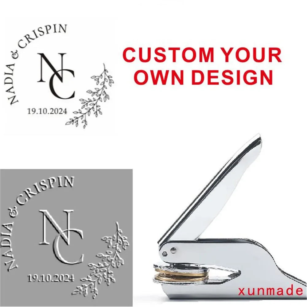Customize Embossing Stamp Wedding Monogram Embosser Stamp,Personalized 2 initials Embosser Stamp,Wedding gift,hand held embos
