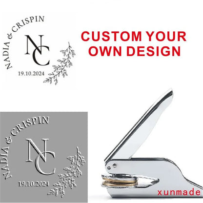 Customize Embossing Stamp Wedding Monogram Embosser Stamp,Personalized 2 initials Embosser Stamp,Wedding gift,hand held embos