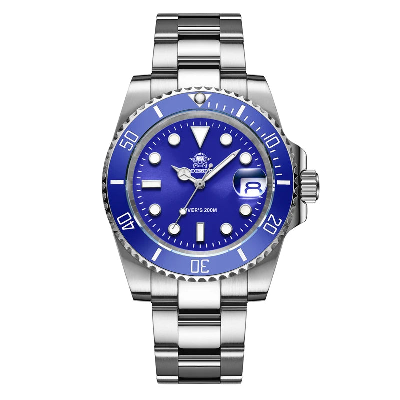 ADDIESDIVE Stainless Steel Watch Men's European and American Business Leisure Quartz Watch Waterproof Outdoor Sports Watch - 
