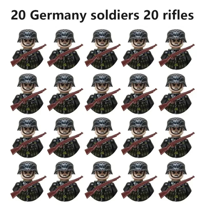 Multi-style military soldiers mini character building blocks DIY assembled building blocks children's collection toys and gif