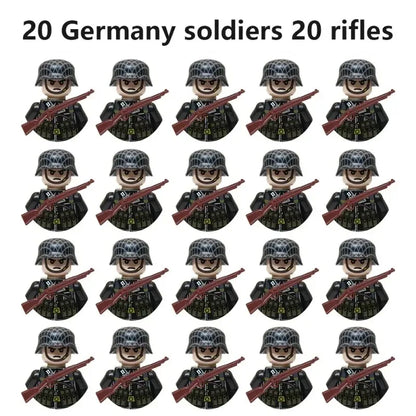Multi-style military soldiers mini character building blocks DIY assembled building blocks children's collection toys and gif