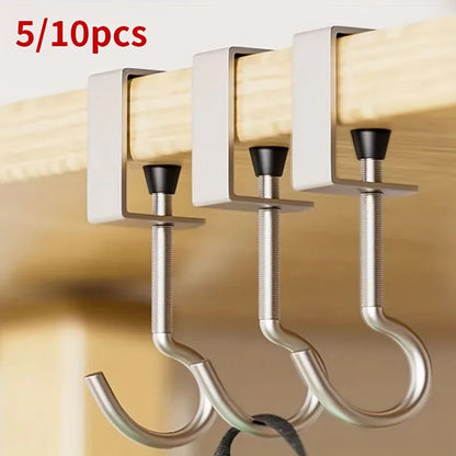5/10pcs Desktop Hook, Universal Adjustable, No Need to Drill Holes Portable Table Edge Hook, Hanging Backpack, Headphones
