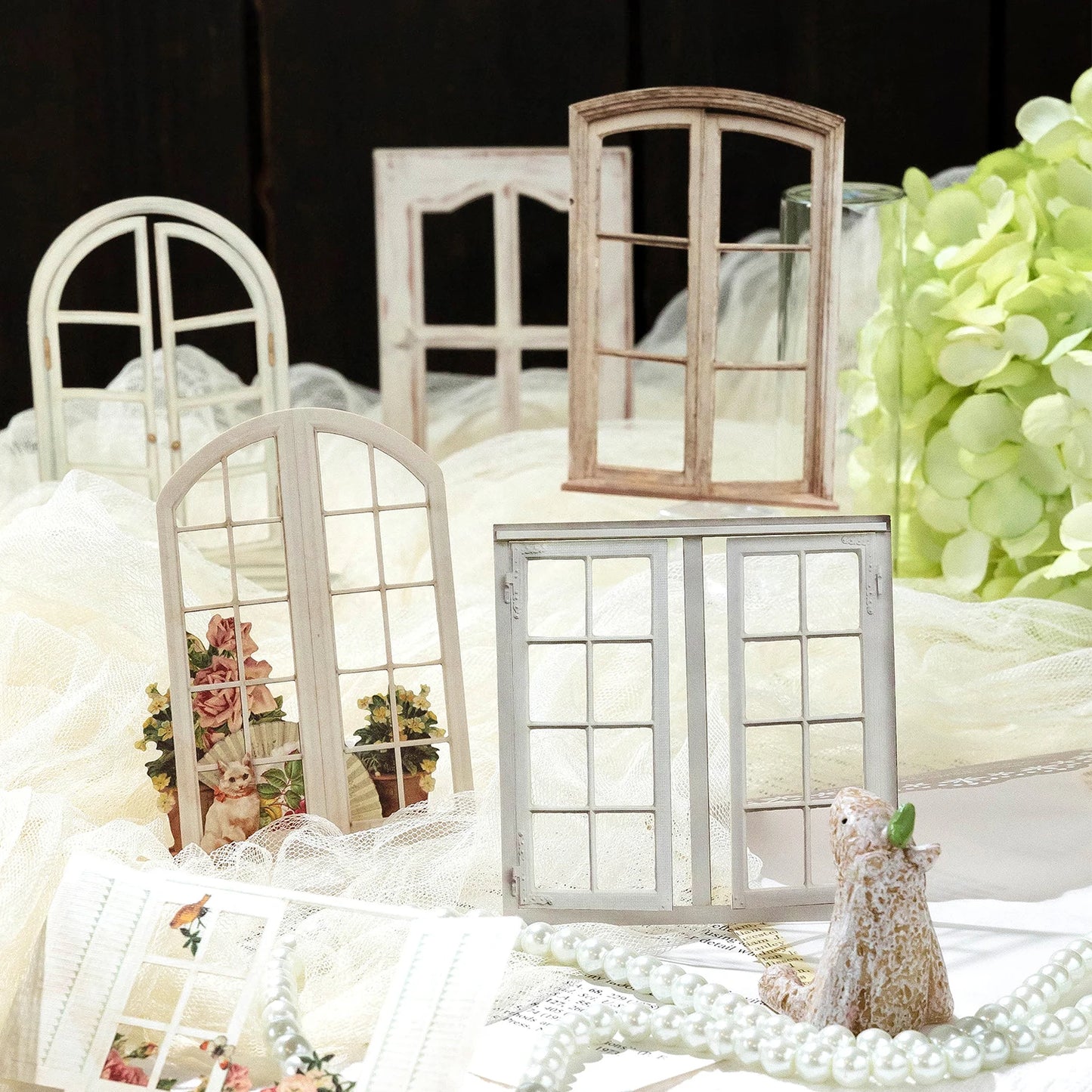 10 Sheets Vintage Hollow Door Window Sticker Diy Diary Decoration Plant Flower INS Sticker Album Scrapbooking Kawaii Statione