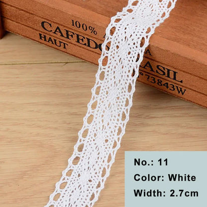 Lace Trim, Vintage Scalloped Cotton, 2 Yards Or 5 Yards, For Sewing, Scrapbooking, Diy Crafts - 11 White / 5Yards