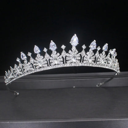 Luxury Crystal Hair Tiaras For Bride Women Prom Hairstyle Rhinestone Zircon Diadem Headband Wedding Bridal Hair Accessories