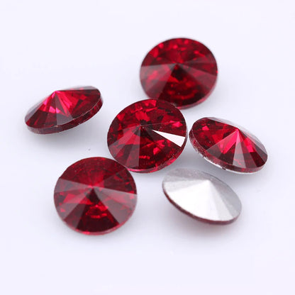 Fantastic 6/8/10/12/14/16/18/25MM Rivoli Cabochons Round Fancy Rhinestone Crystal For Applique Clothing Garment Decoration Be