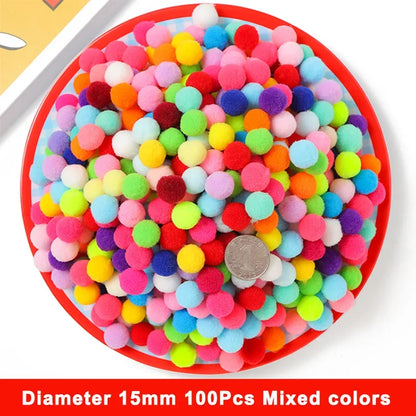 8-30mm Pom poms Multi-Colored Pompoms Soft Fluffy Puff Pompom Balls for Kid DIY Creative Craft Wedding Decor Sewing Supplies 