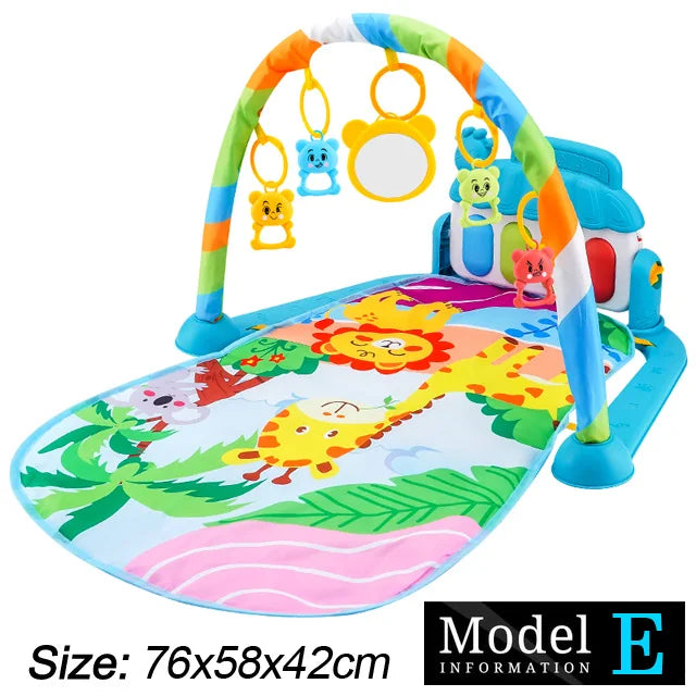 Baby Fitness Stand Music Play Gym Activity Toys Newborn Piano Crawling Blanket Pedal Game Pad Early Education 0-36 Months Gif