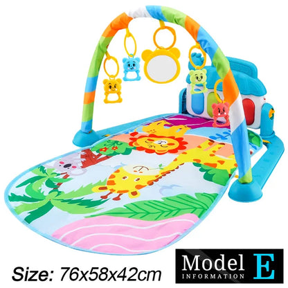 Baby Fitness Stand Music Play Gym Activity Toys Newborn Piano Crawling Blanket Pedal Game Pad Early Education 0-36 Months Gif