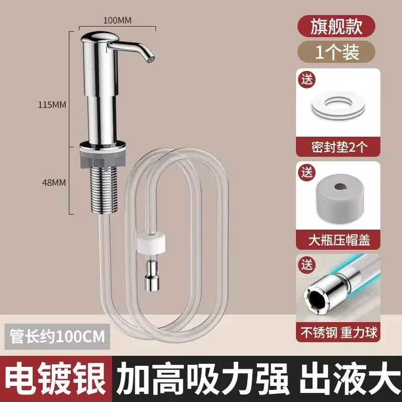 Soap Dispenser for Kitchen Sink, Kichen Sink Soap Dispenser,Extension Tube kit, Under Sink Soap Dispenser Pump, No Need More 