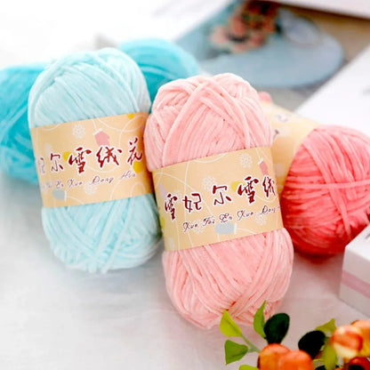 Crochet Chenille Yarn, Soft Pear Lustre Yarn for Dolls, Plush 2mm Yarn for Accessories, Thin Rope for Hand Knitting Projects