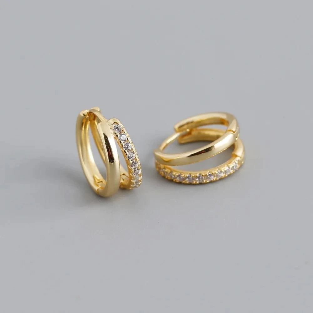 Fashion Stainless Steel Zircon Star Hoops Earrings For Women Vintage Crystal Zirconia Circle Earrings Punk Unisex Rock Jewelr