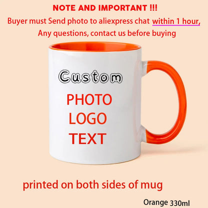 Personalized Photo Mug, Customize Family, Kids,Lovers,Logo, Text, Dog, Cat ,photos Mugs, Tea Milk Cup, Mother's Day Gift - Or