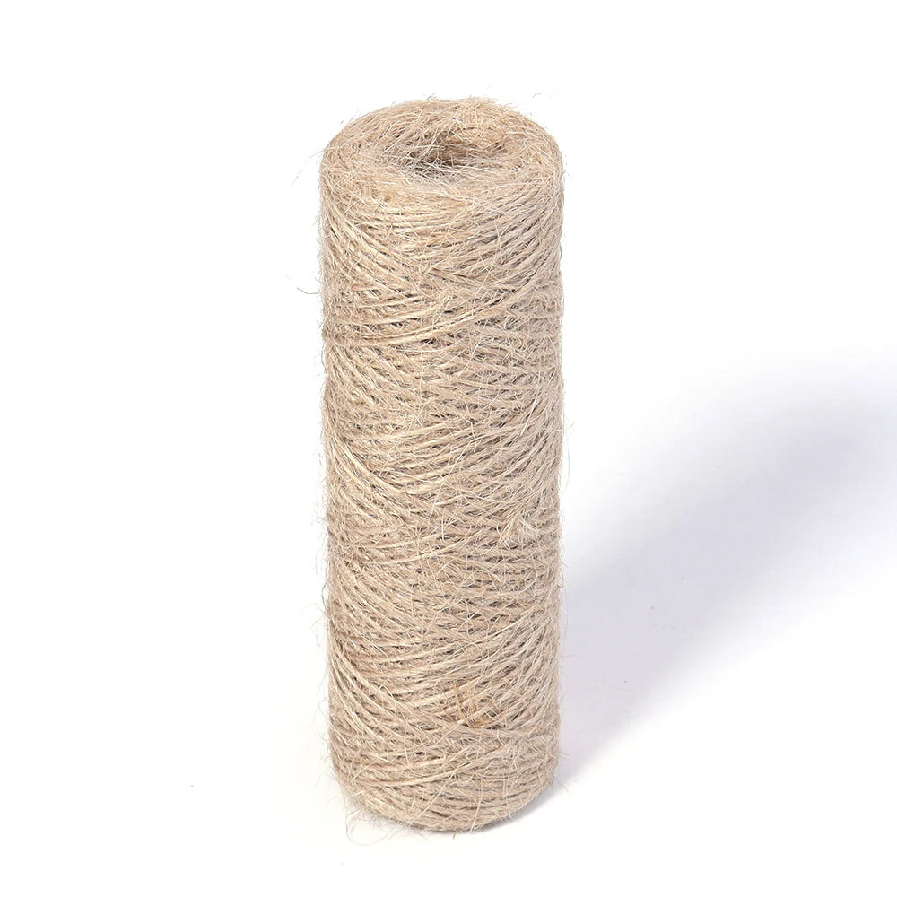100Meters Natural Jute Rope String Ribbon Crafts DIY Vintage Jute Cord Twine Thread Sewing Gift Party Wedding Home Decoration