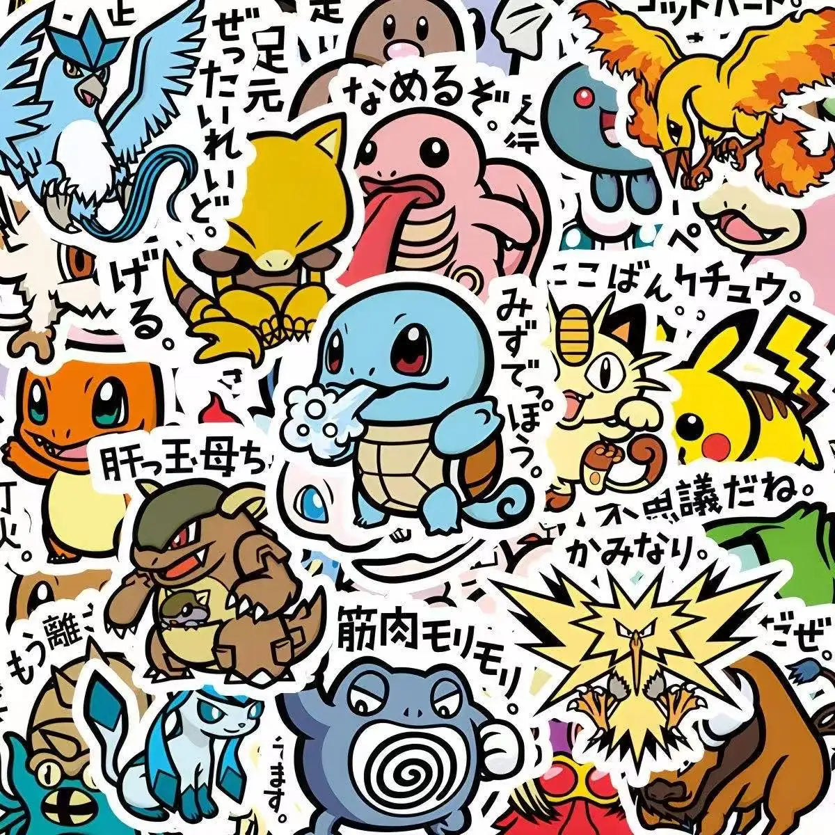 56PCS Cute Anime Pokemon Stickers Cartoon Pikachu Sealing Decoration DIY Laptop Decals Graffiti Sticker Reward Gift Kid Toy