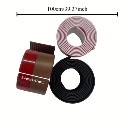 YITAPE 1M Thickened Door Bottom Seal Strip Self-Adhesive Silicone Rubber Weatherstrip Soundproof Windproof Dustproof Gap Seal