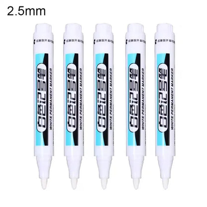 0.7/1.0/2.5MM White Permanent Marker Pens Markers Paint Pen For Wood Plastic Leather Glass Stone Metal Art Painting Supplies 