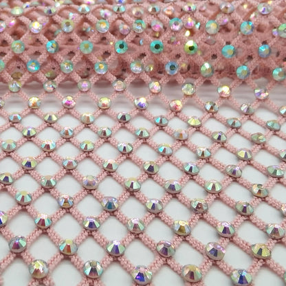 Multicolor Rhinestones Mesh Applique Trim Fabric With Rhinestones SS10 Crystal Sewing Trimming Strass Crystal Tape Net For DI